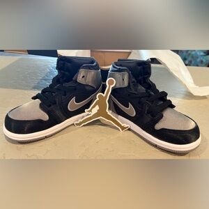 Nike Air Jordan 1 Retro Black and Silver High Tops